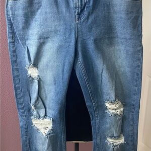 Ted Baker Light Blue Ripped Boyfriend Jeans